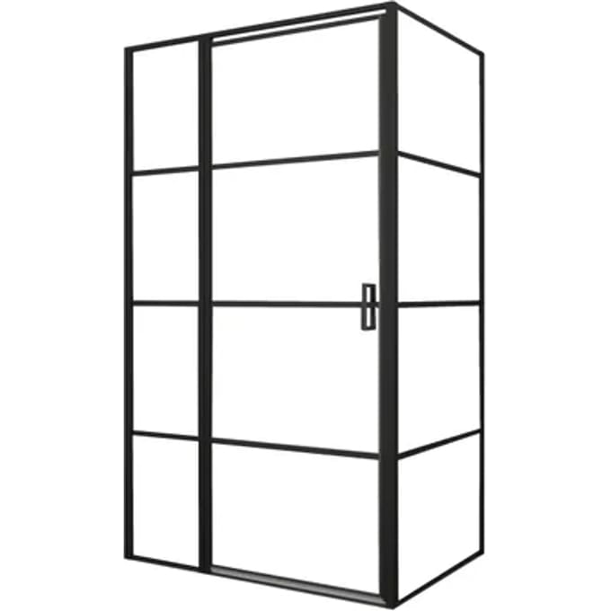 Egua Inloopdouche - Helder Glas 8mm - Zwart - 90x120x200cm
