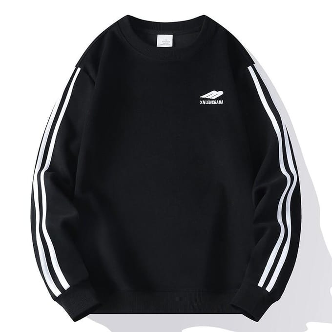 Heren Losse Ronde Hals Pullover Onder Shirt Tiener Nieuwe Mode Casual Top M black