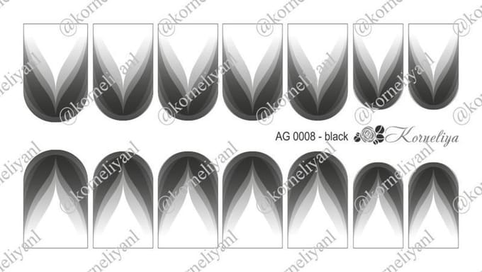 Korneliya Airbrush Waterdecal AG 0008 Black