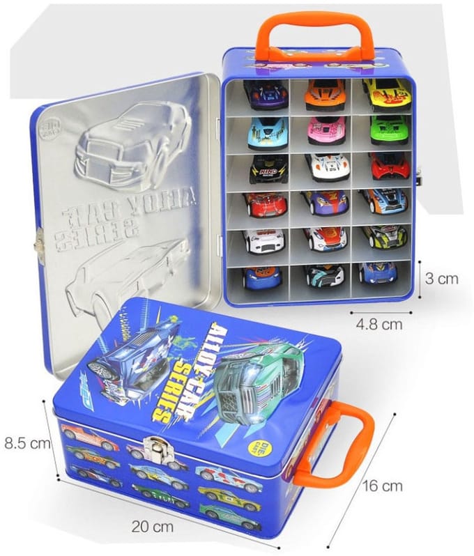 Die-cast Auto's in Opbergblik, 18dlg