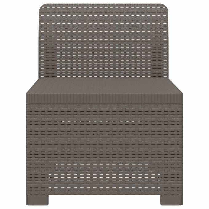 vidaXL - Eén-zits - Tuin - Sofa - Rieten - Look - PP - Lichtgrijs