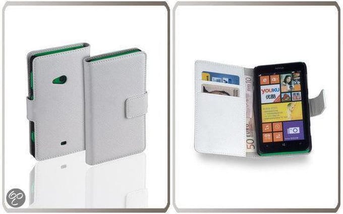 LELYCASE Book Case Flip Cover Wallet Hoesje Nokia Lumia 625 Wit