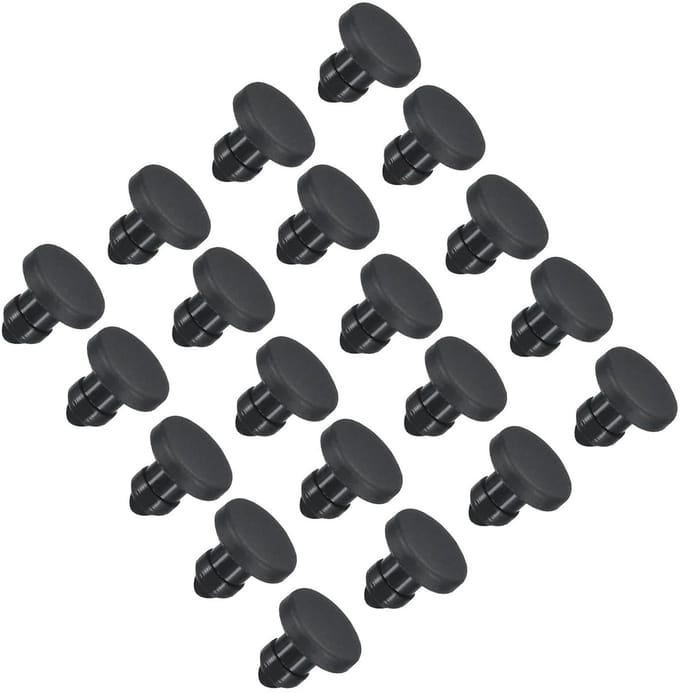 20x Siliconen Gatdoppen Zwart 3,5mm Rond Rubber Afdichtingspluggen Waterdicht