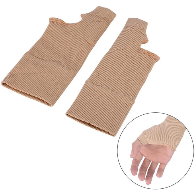 1 Paar Duim Hand Pols Ondersteuningshandschoenen Ademend Elastisch Duim Hand Pols Ondersteuningsband wit
