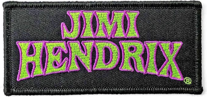Jimi Hendrix - Arched Logo Patch - Zwart