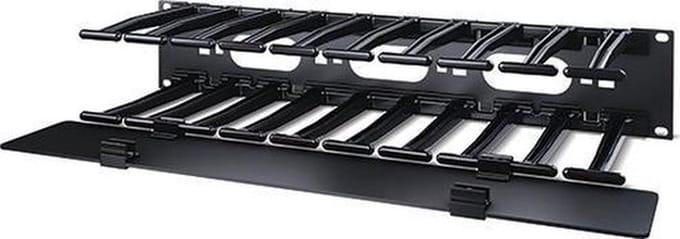 APC Horizontal Cable Manager Single-Sided with Cover - rack cable management panel with cover - 2U