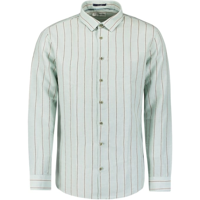 No Excess Shirt Vertical Stripes With Linen Ice Größe: S | Casual hemden Outlet | Herren | Weiß