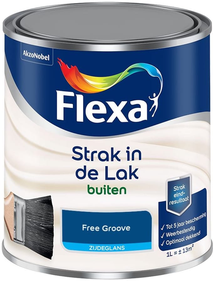 Flexa - Strak In De Lak Buitenlak Zijdeglans - Free Groove - Mengverf - 1 L