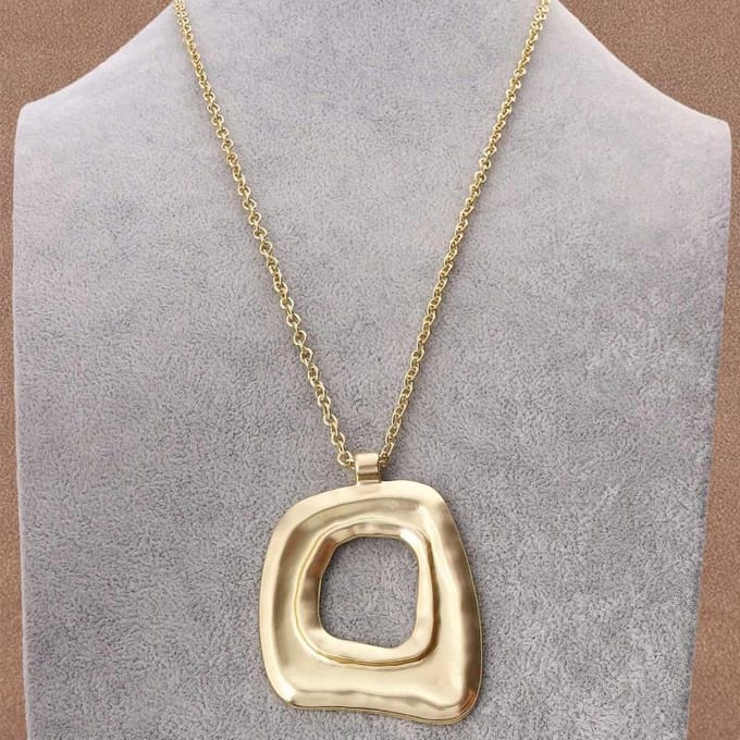 1 Stuk Zilver/Mat Goud Grote Boho Open Bedel Hanger Ketting Statement Ketting brown