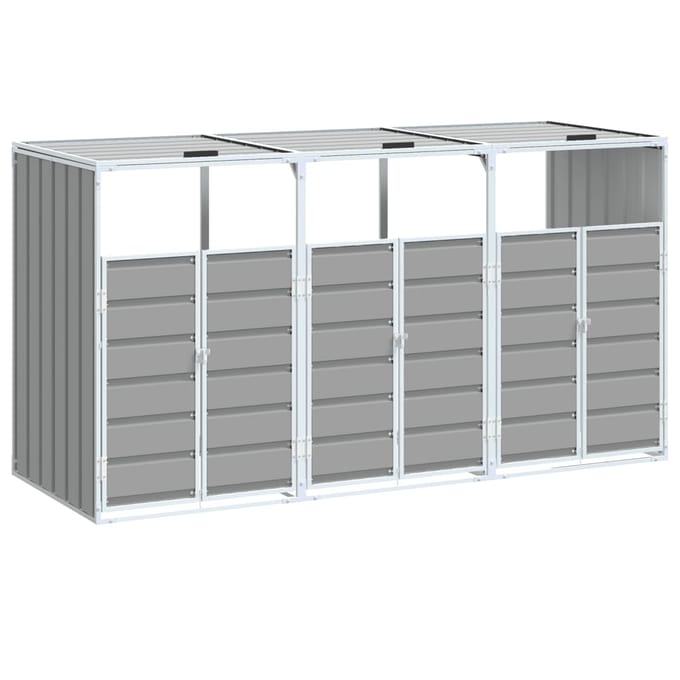 vidaXL - Containerberging - voor - 3 - containers - 216x81x115 - cm - staal - grijs