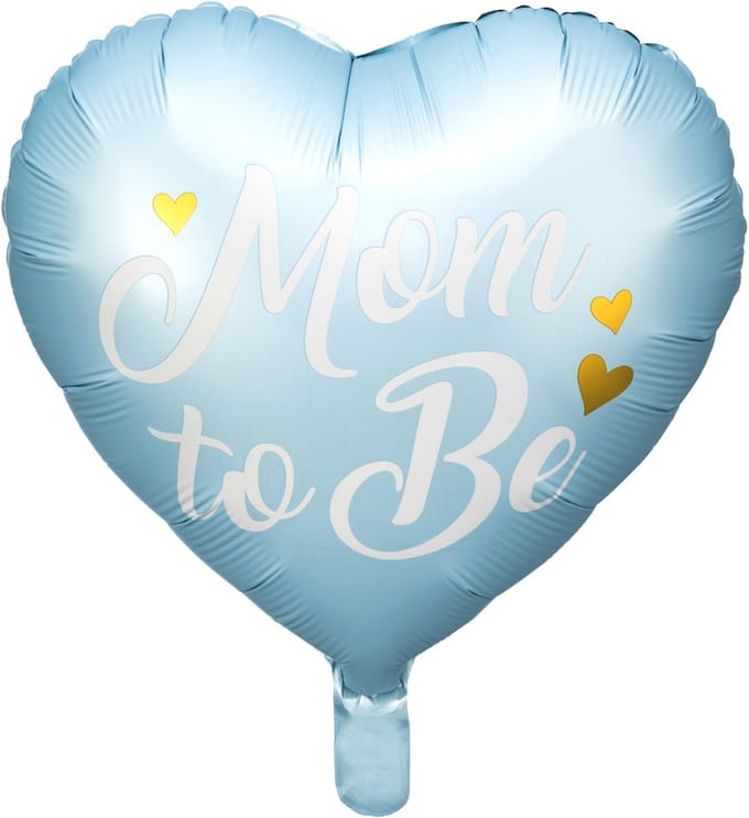 Partydeco - Folieballon - Mom to be (blauw)