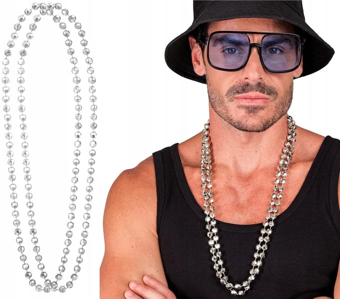Ensemble Colliers Perles Disco Perles Années 80 Fête Carnaval Disco 2 Pcs.
