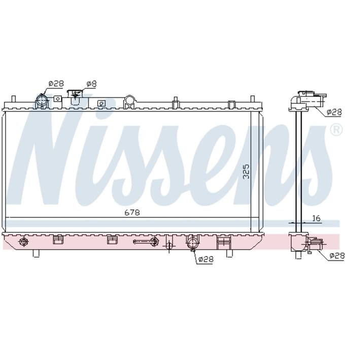 Radiator, motorkoeling NISSENS 624041