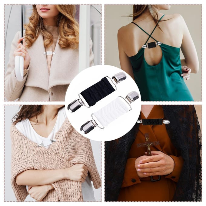 Verstelbare Rugcinch Clips - Taillecincher/Trui/Sjaal Clips voor Dames, Naadloze Elastische Aanspanner wit