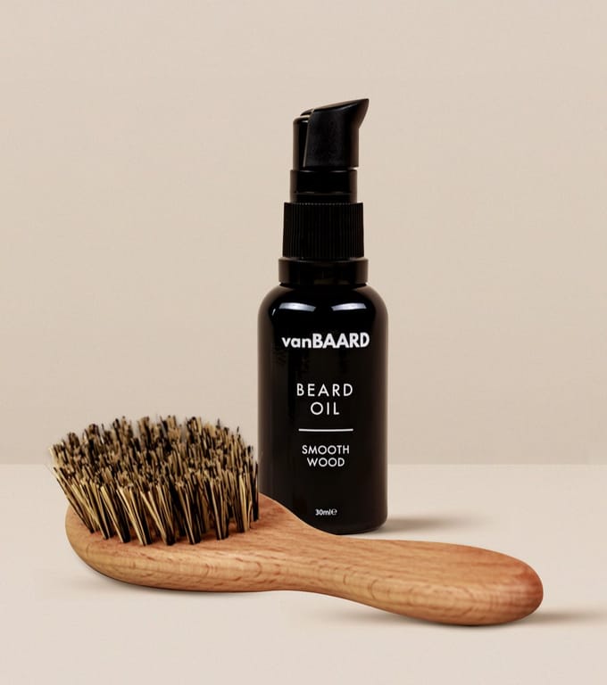 vanBAARD - Baard Set - Baardolie Smoothwood & Borstel - Tegen Jeuk & Schilfers - 2-delig