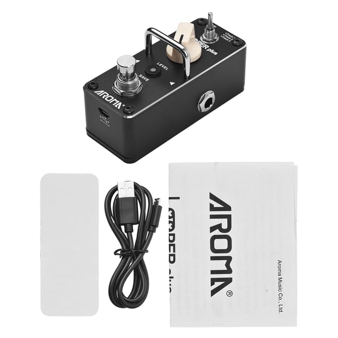 AROMA Loop-pedaal voor elektrische gitaar 24bit/44.1khz Looper-effectpedaal Dual Color LED-status 9.2x3.8x5cm zwart