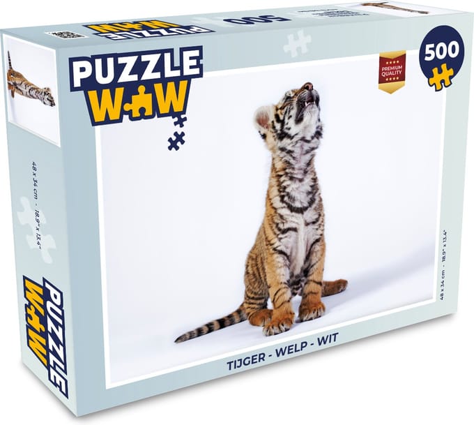 Puzzel Tijger - Welp - Wit - Legpuzzel - Puzzel 500 stukjes