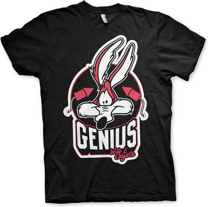 Looney Tunes Heren Tshirt -S- Wile E. Coyote - Genius Zwart