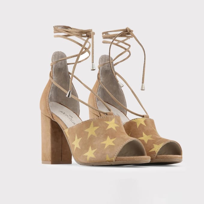 Sterrenprint Suède Vetersandalen