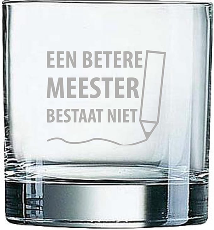 Gegraveerde Whiskeyglas 38cl een betere meester bestaat niet