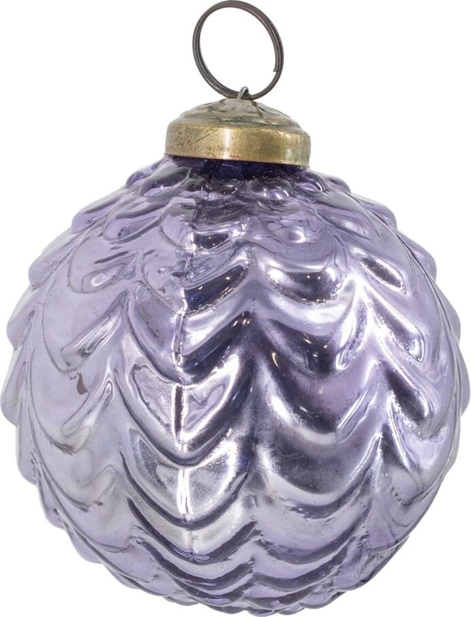 HomeBound by KY | Glazen kerstbal paars | 7,5x7,5cm | kerstbal