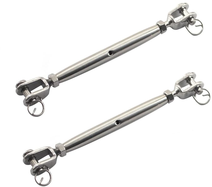 RVS rig schroef met gesloten behuizing M6 - 2 stuks, twist lock spanner voor optimale spanning