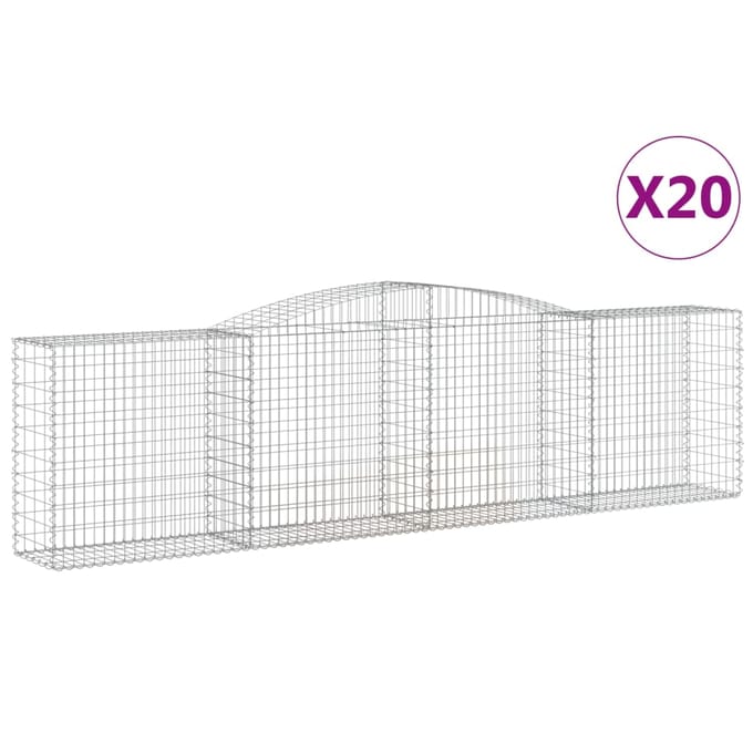 vidaXL - Schanskorven - 20 - st - gewelfd - 400x50x100/120 - cm - ijzer