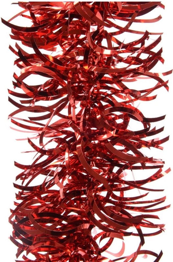 Kerstslingers - 3x - rood - folie - 10 x 270 cm - kerstversiering/decoratie
