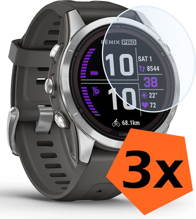 Screenprotector - Geschikt voor Garmin Fenix 7S Pro Screenprotector Bescherm Glas - Screen Protector Geschikt voor Garmin Fenix 7S Pro Screenprotector Tempered Glass - 3 PACK
