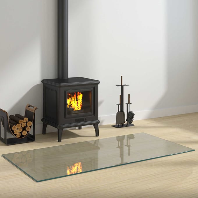 vidaXL Vuurplaats Glazen Plaat Transparant 120 x 60 cm Glas