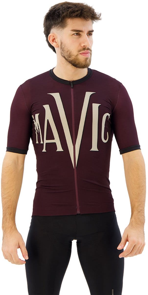 Mavic Heritage Korte Mouw Wielertrui Paars S Man