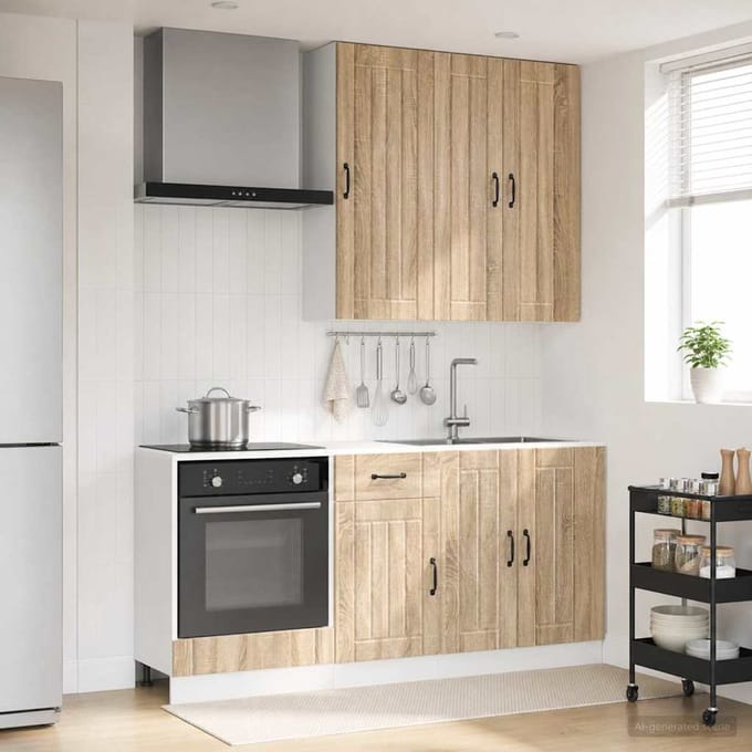 vidaXL - Keukenblok - LUCCA - 5 - st - Sonoma - Eiken - Bewerkt - hout