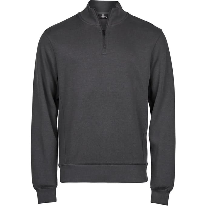 Tee Jays - Ribbed Interlock Half Zip - Dark Grey (Solid) - S