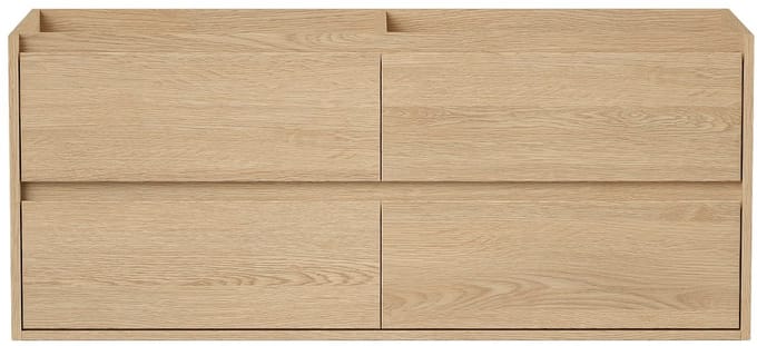 Vente-unique Zwevend wastafelmeubel - Eiken fineer - 120 cm - MILIPAM