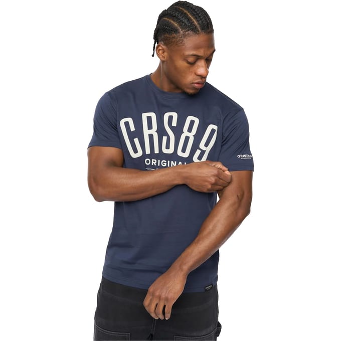 Crosshatch Heren Hallfell T-Shirt (Marineblauw)