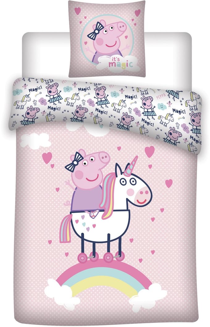 Peppa Pig Dekbedovertrek Unicorn 140 x 200 cm katoen