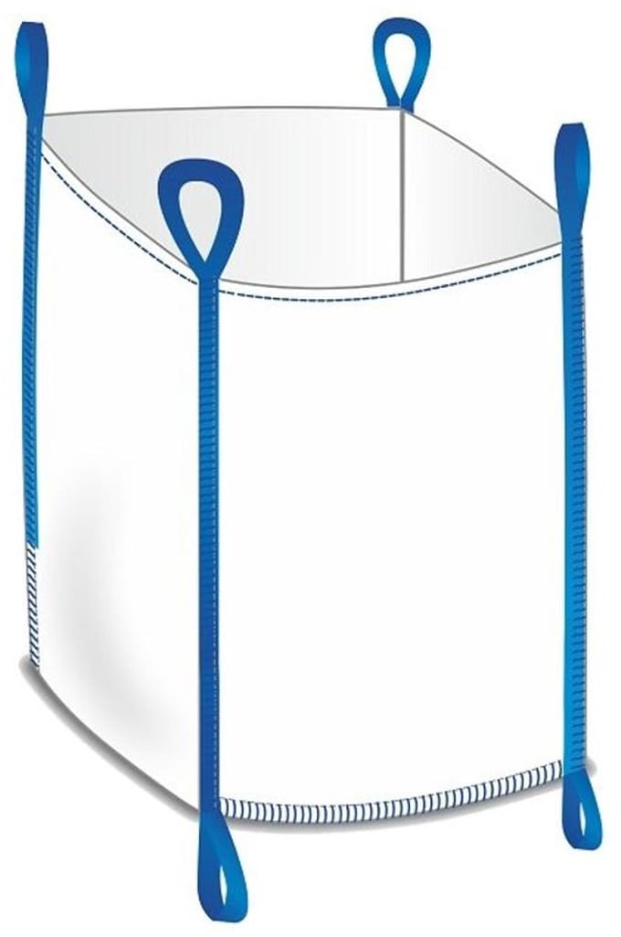 Big bag 1000 kg, open bovenkant, 90x90x90 cm, met 2 lussen onderaan