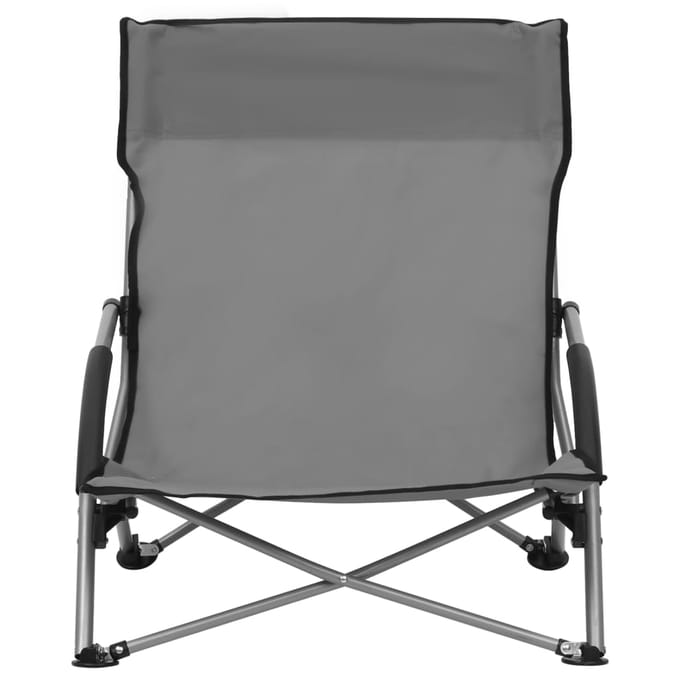 vidaXL - Opklapbare - stoelen, - 2 - stuks, - grijze - stof