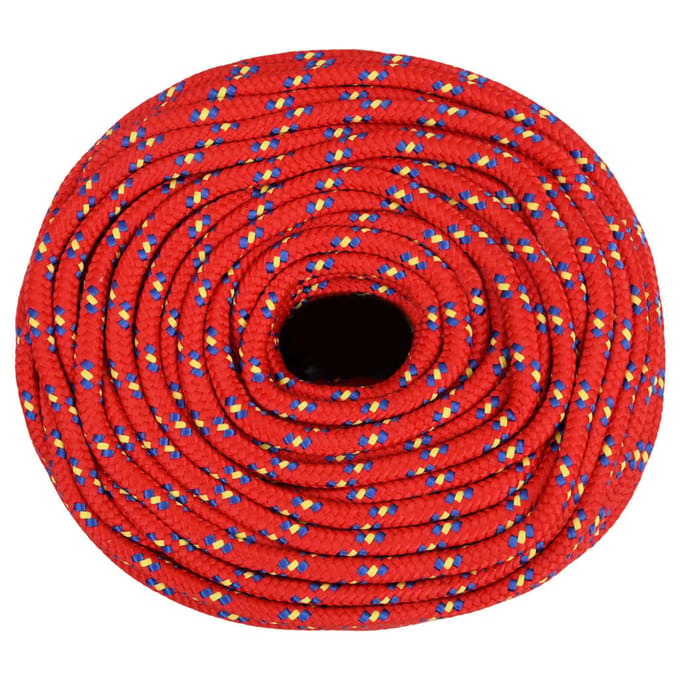 vidaXL Boottouw 6 mm 25 m polypropyleen rood