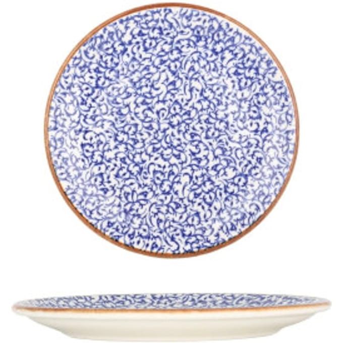 By Bone Dessertbord - Edera Cobalt - Porselein - 19 cm - set van 6