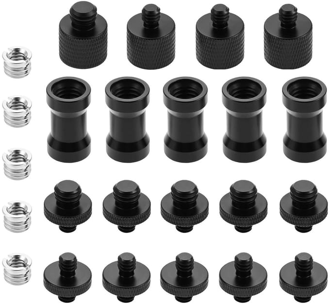24 Stuks Camera Schroefadapter 3/8 naar 1/4 voor Statief en Camera Bevestiging