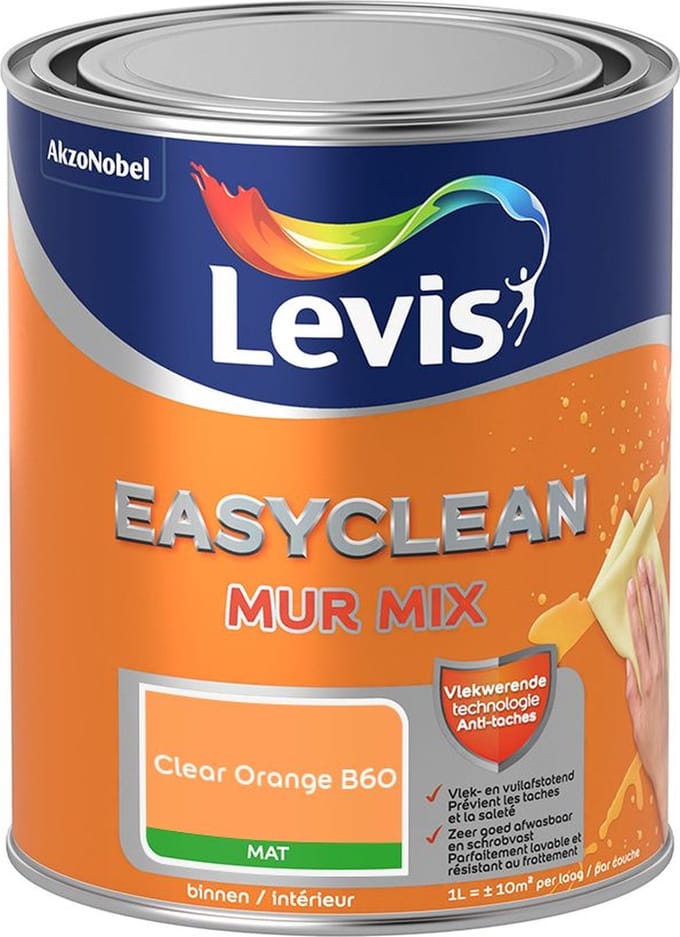 Levis - Easyclean Mur Mat Mix - Clear Orange B60 - Mengverf - 1 L