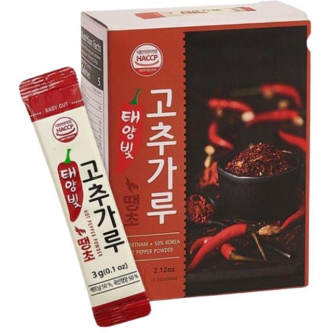Taeyangbit Cheongyang Heet Chilipeper Poeder Stick Koreaanse Pittige Peper Kruiding 20 Stuks 60g 1ea brown