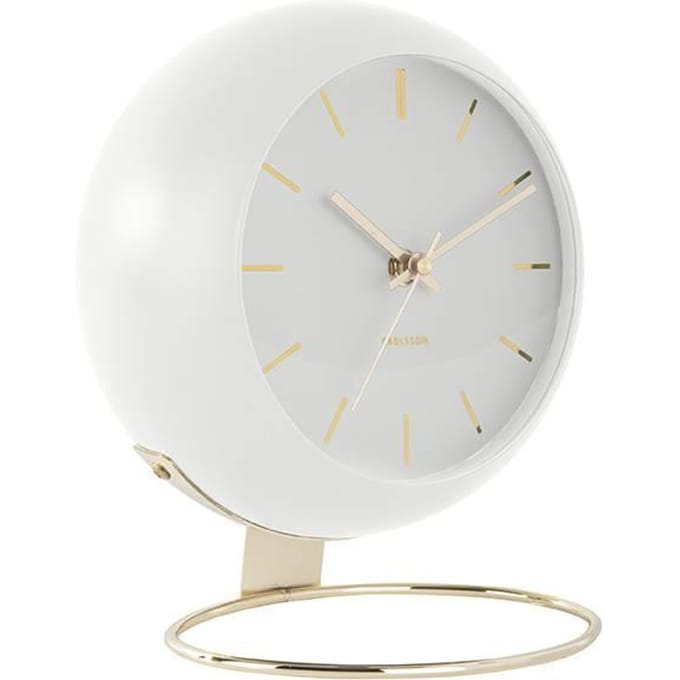 Karlsson Tafelklok Globe - Wit - 21x24,5x14cm - Scandinavisch