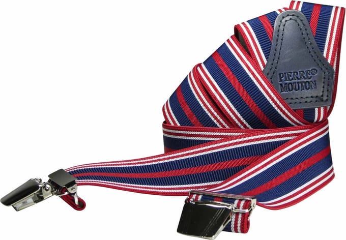 Pierre Mouton Le Mans Bretel - Bretels - Volwassenen - Heren - Rood - 120cm - 3 brede clips - M - L
