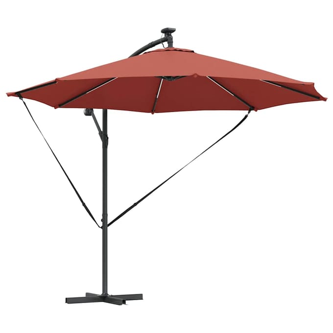 vidaXL Parasol 294 x 294 x 248 cm Polyester en Aluminium Terracotta