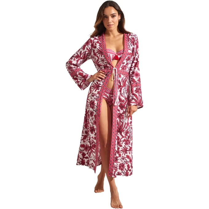 Dames lange strandkimono Selmark Acanthus