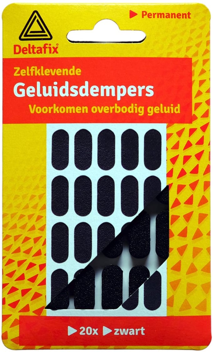 Deltafix geluiddemper zelfklevend zwart 20 stuks