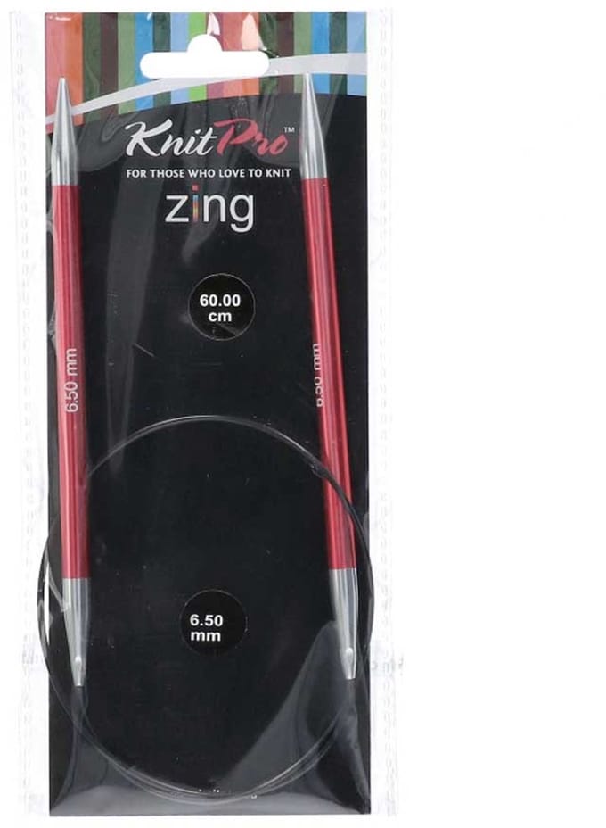 KnitPro Zing rondbreinaalden 60cm 6.50mm