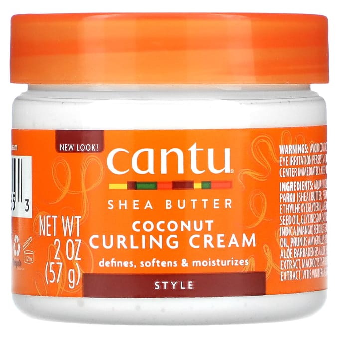 Cantu, Shea Butter for Natural Hair, Coconut Curling Cream, 2 oz (57 g) white